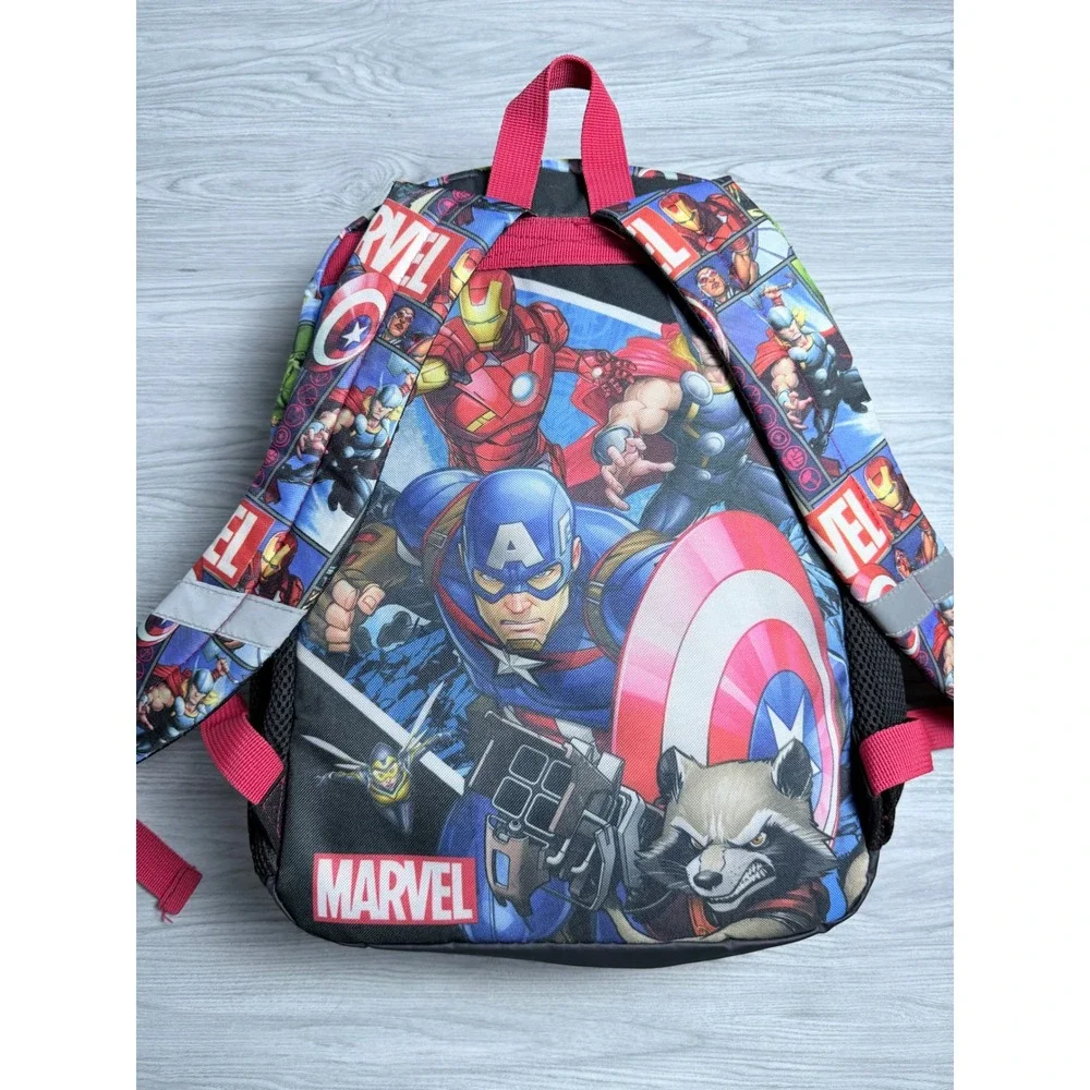 Marvel Avengers Kids Backpa Iron Man Captain America Thor Black Panther Blue Red